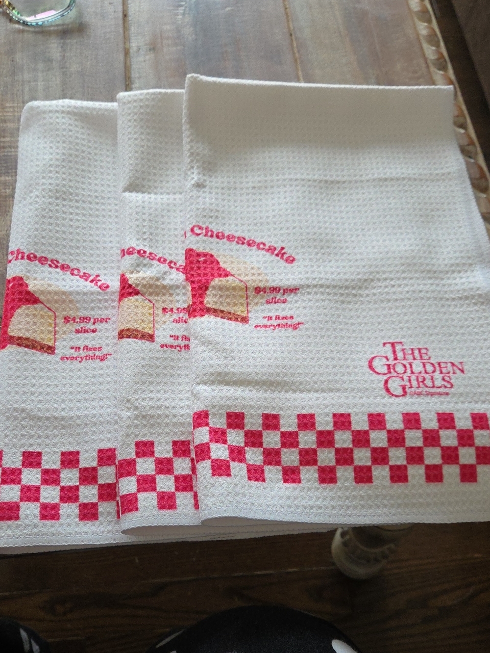 Set of 3 Golden Girls tea towels BN